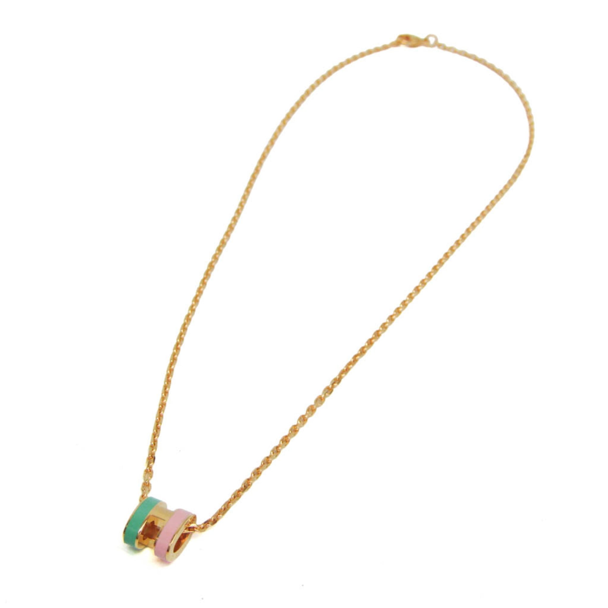 Hermes Pop H Mini Metal Men,Women Fashion Pendant Necklace (Green,Pink) — Like New