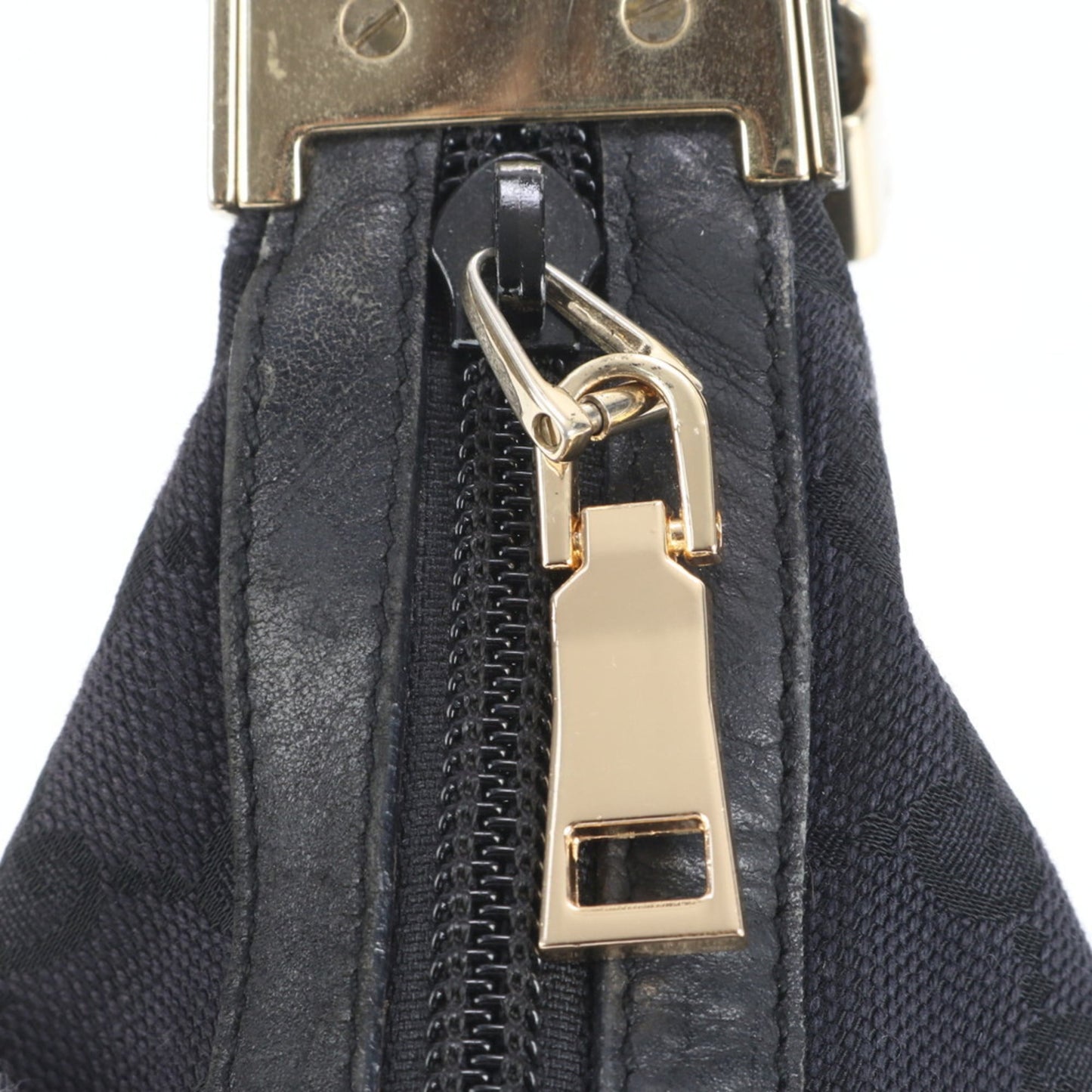 Gucci GG Canvas 019-0433 Leather Shoulder Bag Crossbody Black Women's