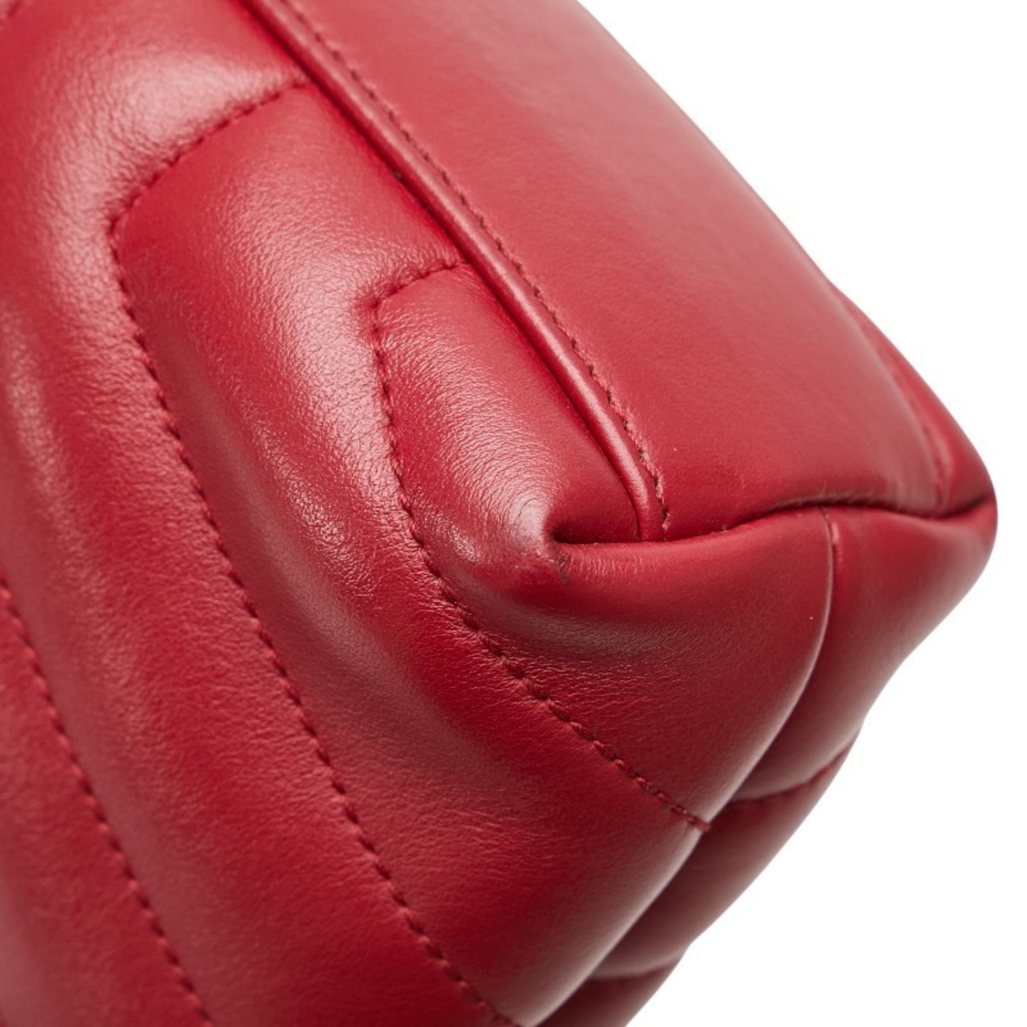 Saint Laurent YSL Logo Lulu Toy Bag Shoulder 467072 Wine Red Leather Women's SAINT LAURENT