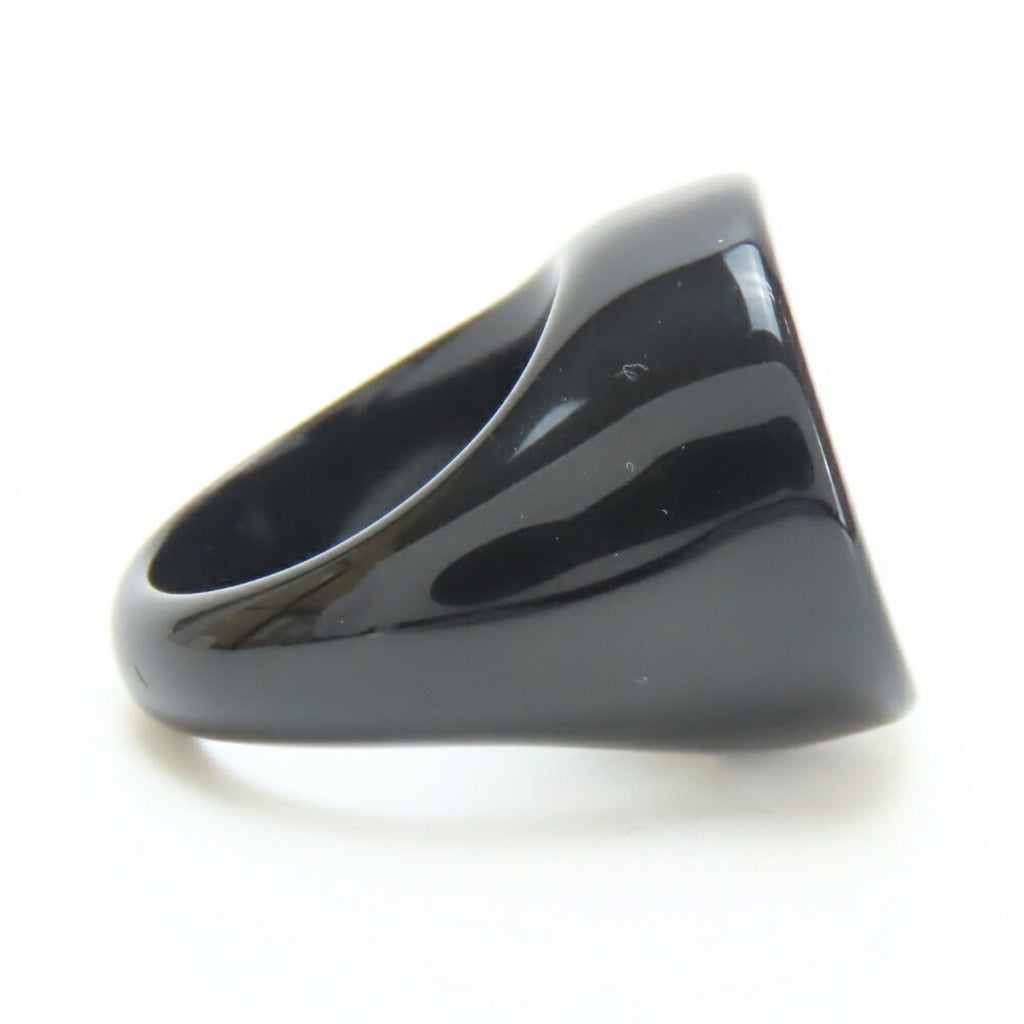 Chanel Ring, Coco Mark, Plastic, Black, White, Two-Tone, Women's, CHANEL