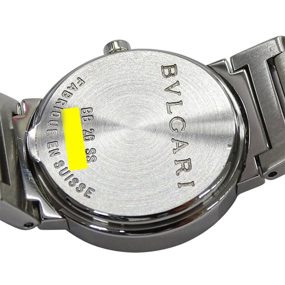 Bulgari BVLGARI Women's Watch, Brand: Date Quartz QZ Stainless Steel SS BB26SS Silver White — Good