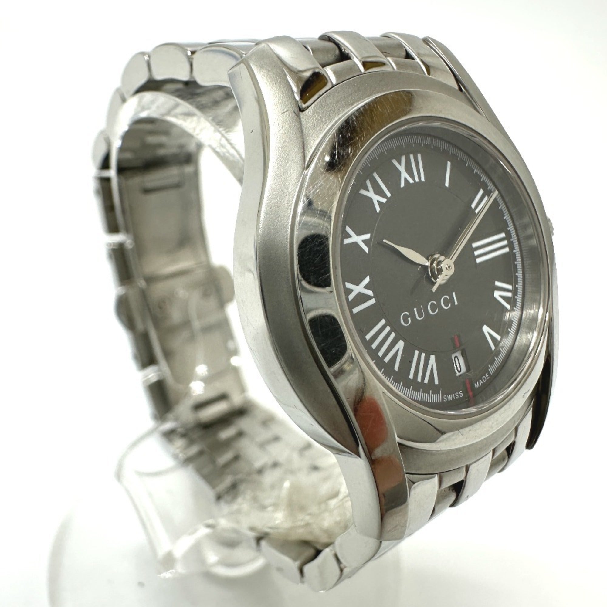 GUCCI 5500L G-Class Quartz Date Watch, Stainless Steel, Women's, Silver — Good