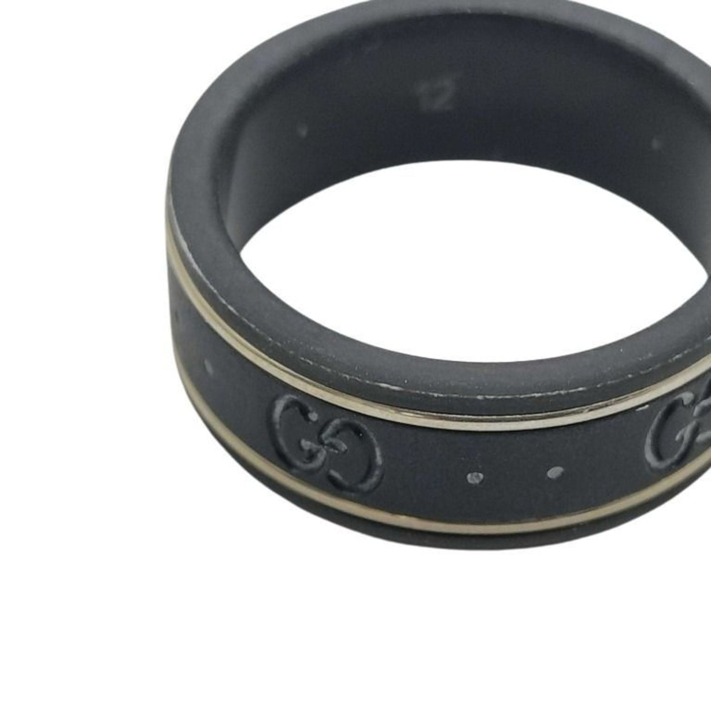 GUCCI GG Icon Ring in Black and Gold with Ceramic for Women