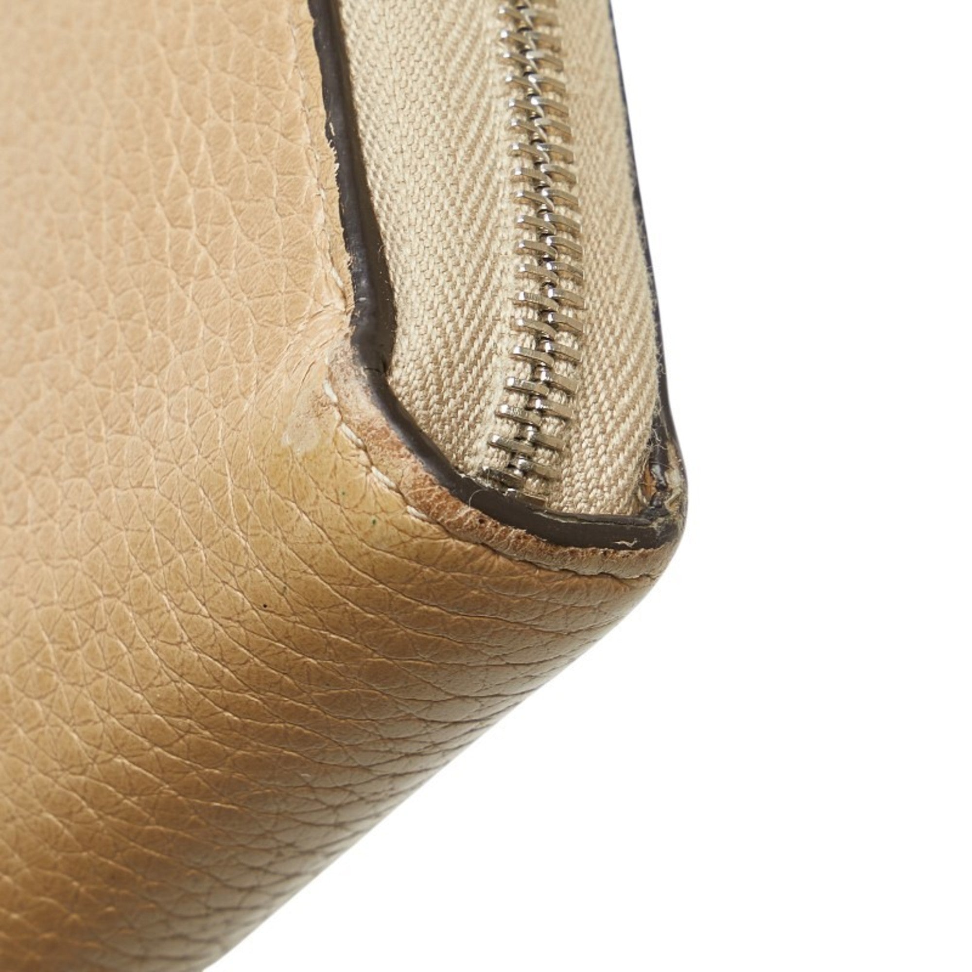 Celine logo long wallet in brown leather for women.