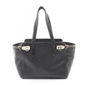 Salvatore Ferragamo Gancini handbag, leather, women's, black, size 21, D698