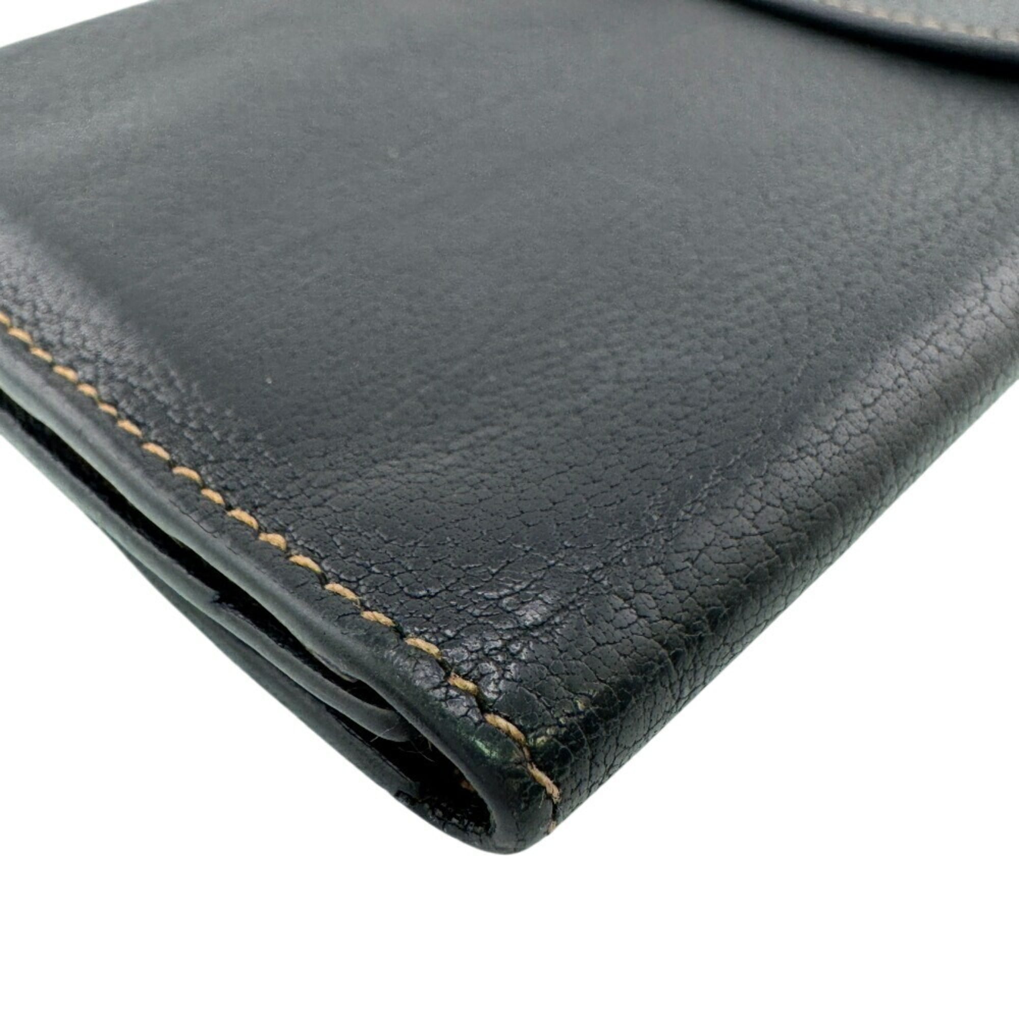 HERMES Demitry Bifold Long Wallet in Black, Unisex
