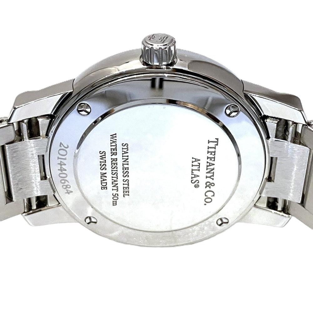 Tiffany & Co. Atlas 2-Hand Date Watch, Total Weight 58.8g, Stainless Steel, Quartz Movement, Blue Dial, 63452807 — Very Good