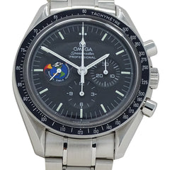 Omega Speedmaster 3597.11.00 Men's Watch, Brand: Missions Apollo Chronograph, Manual Winding, Stainless Steel (SS), Silver & Black — Good