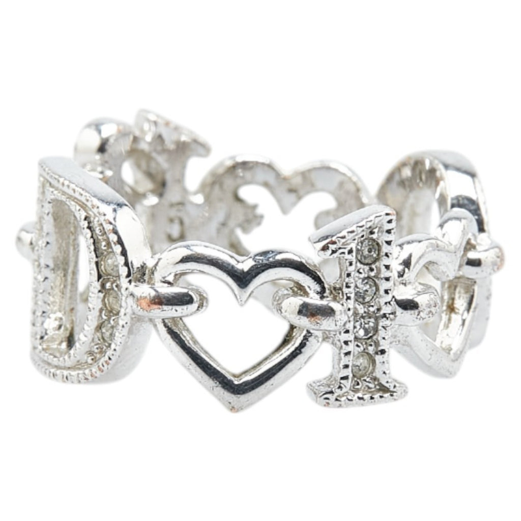 Christian Dior Dior Heart Ring, Metal, Rhinestone, Women's,
