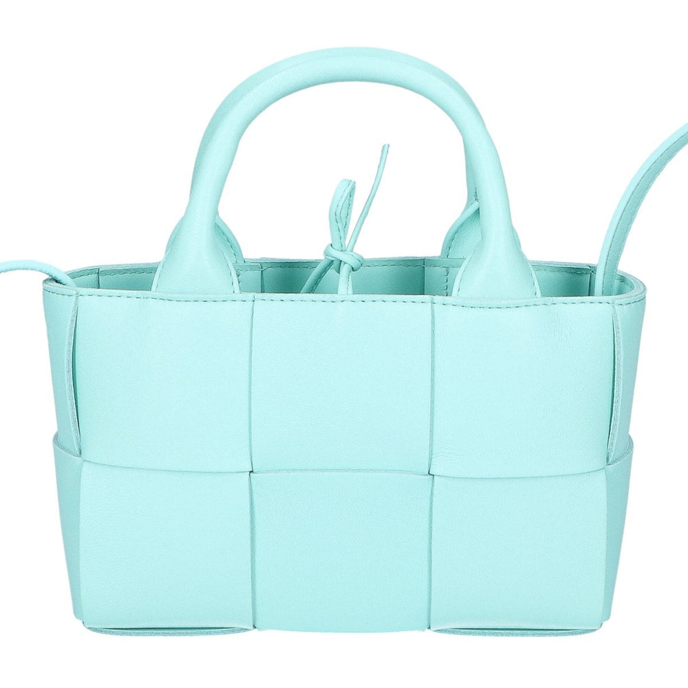 BOTTEGA VENETA Maxi Intrecciato Candy Arco Tote 2-Way Handbag CELADON Mint Blue Women's — Like New