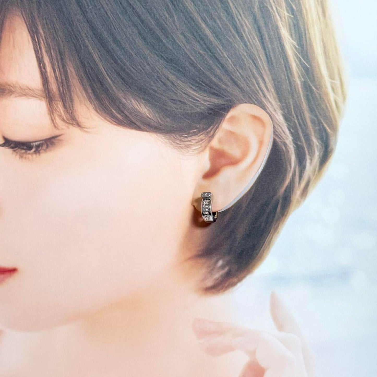 Salvatore Ferragamo Ferragamo Women's Gancini Crystal Hoop Earrings