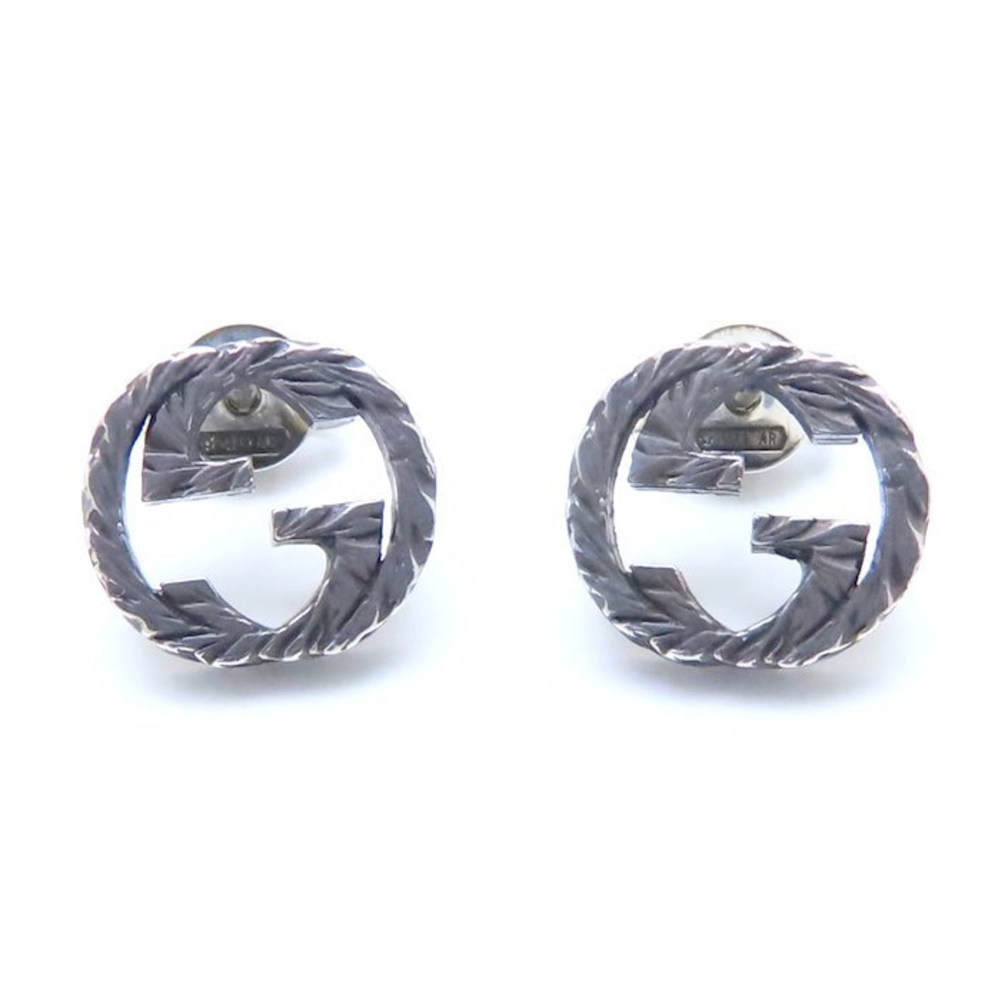 GUCCI Interlocking G Earrings, Silver 925, 293745