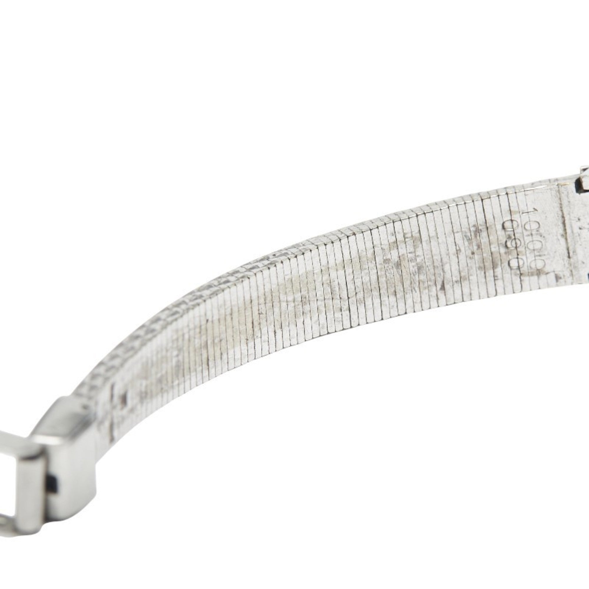 Seiko Rhinestone Watch 10-0900, Manual Winding, Silver Dial, Stainless Steel, Women's, SEIKO