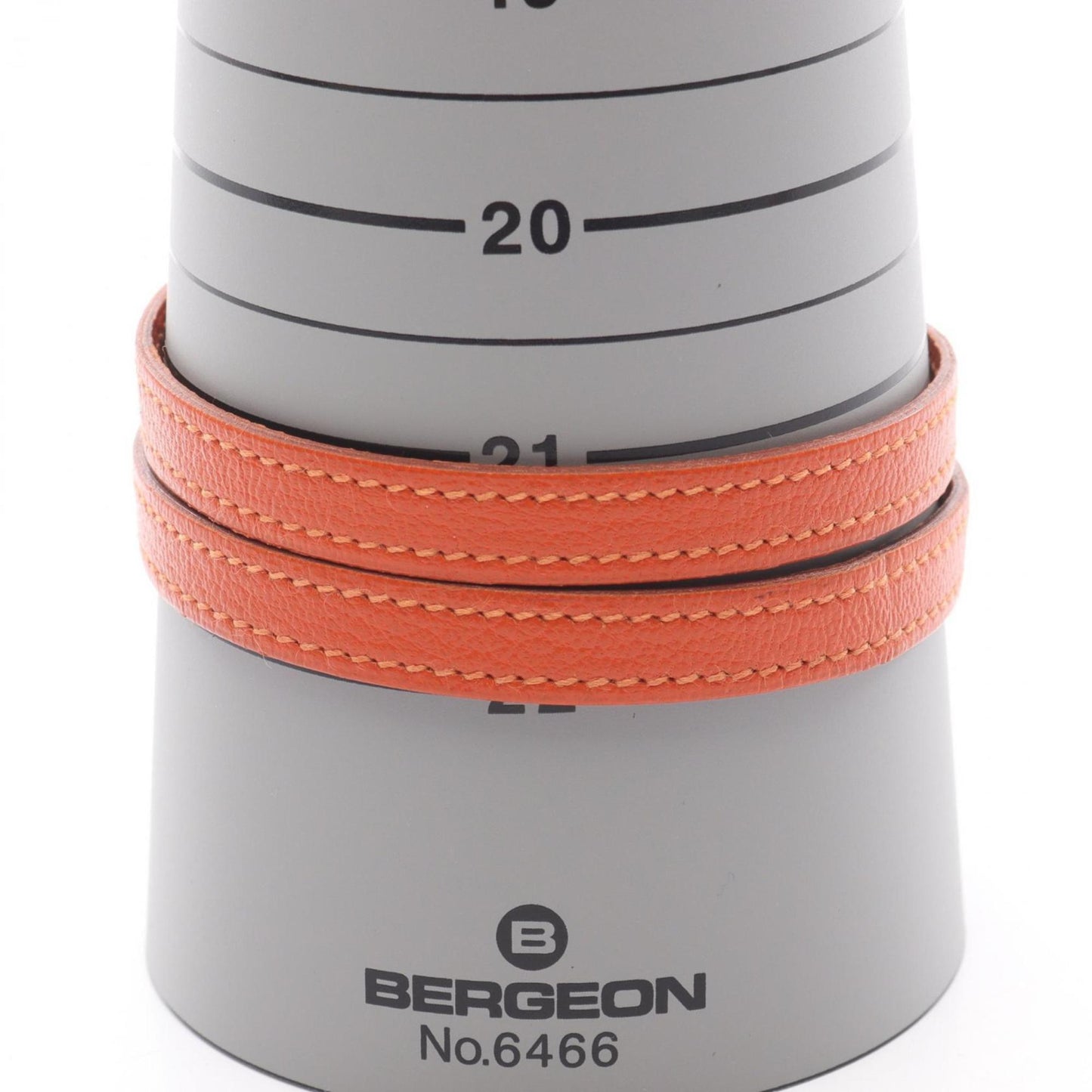 Hermes Hermès Puspus MM Bracelet, Stainless Steel, Chevre, Women's, Orange and Silver