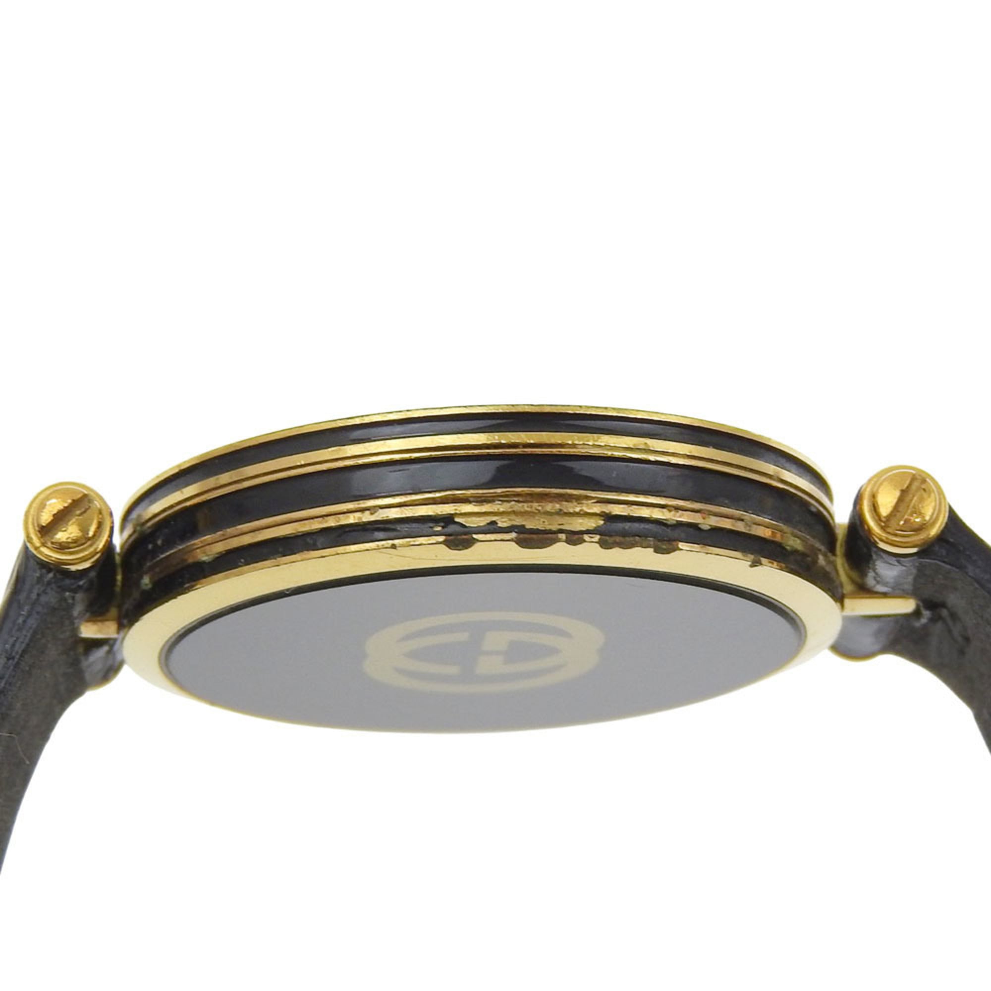 Gucci Sherry Line Watch, Gold Plated, Quartz, Analog, Black Dial, Men's — Good