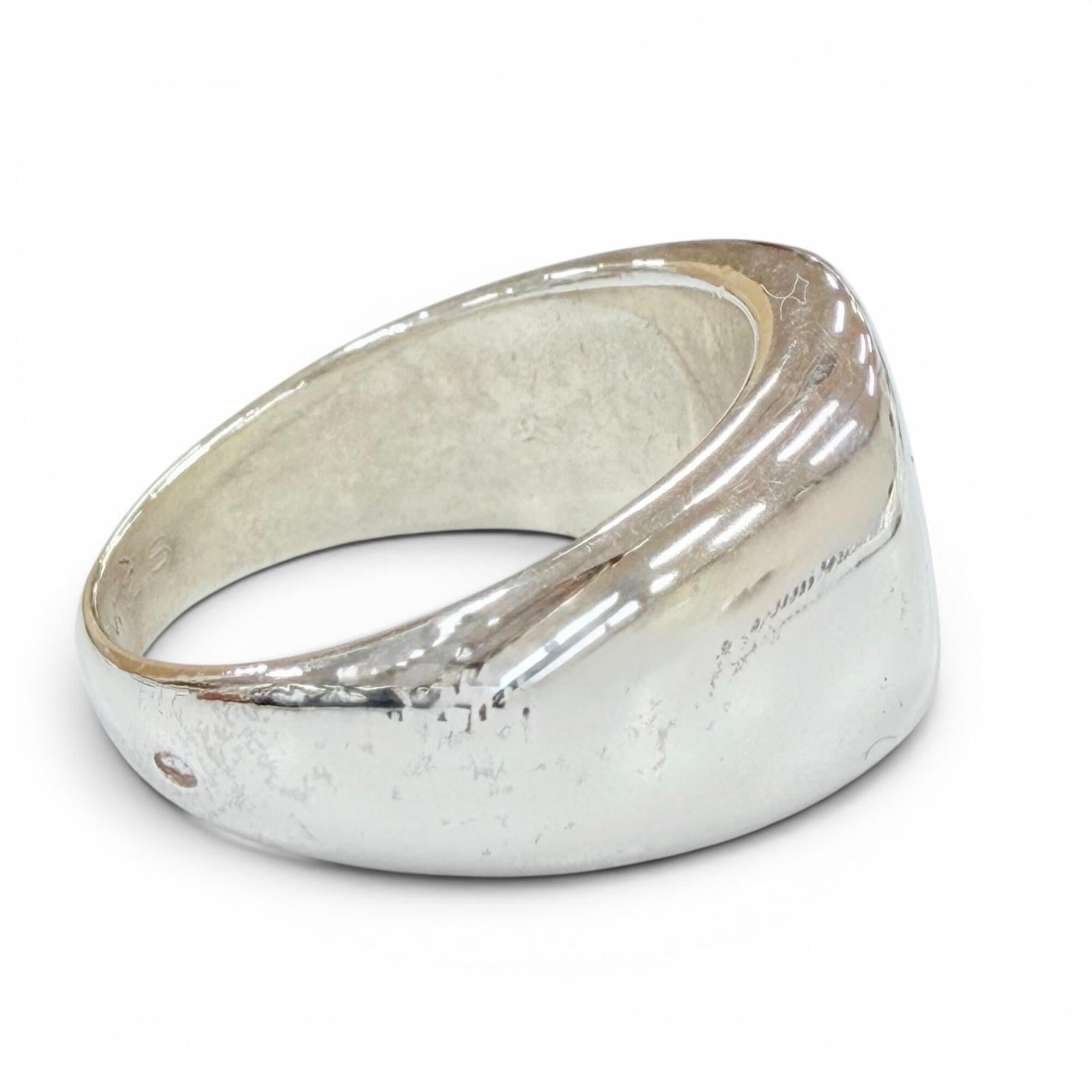 HERMES Vintage 925/750 Combination Sellier Ring, Silver and Gold, Weight 9.82g, Women's Ring — Like New
