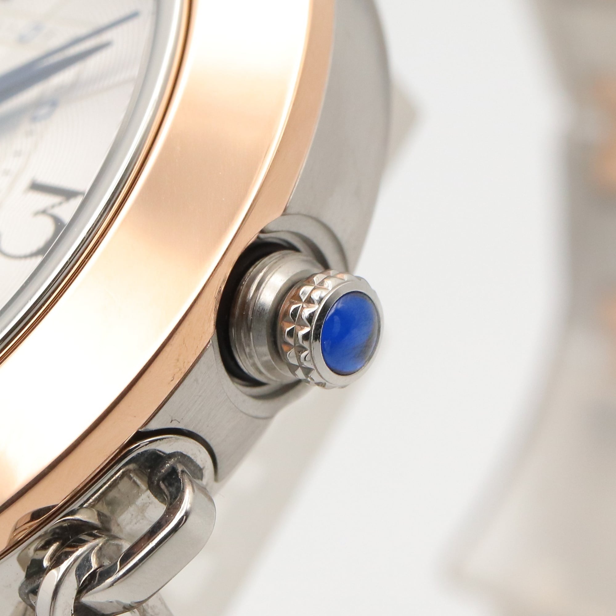 Cartier Pasha de watch, 18K pink gold (PG) stainless steel, boys' size, silver tone, W2PA0008 — Very Good