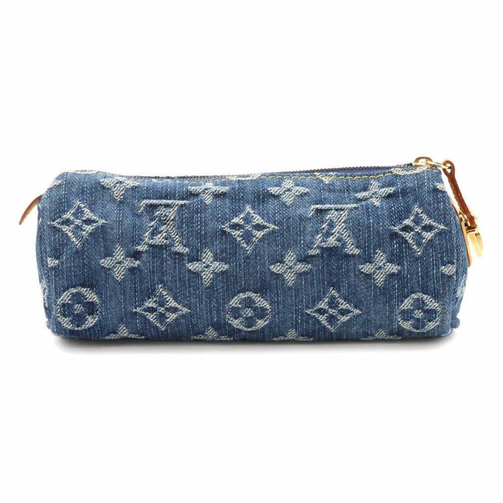 Louis Vuitton Monogram Denim Trousse Speedy GM Handbag Pouch Blue M95081 Gold Hardware — Like New