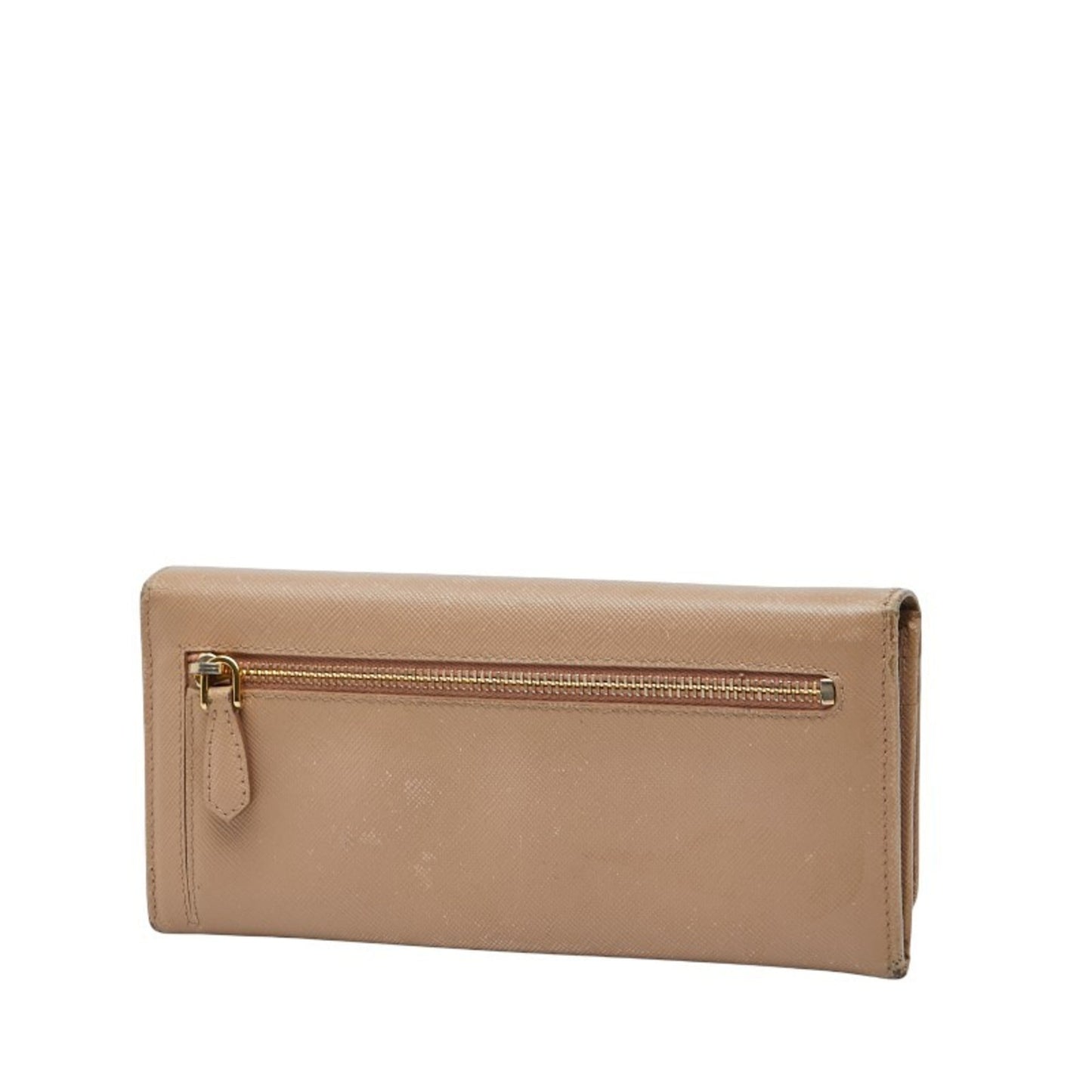 Prada Logo Long Wallet 1M1132 Beige Saffiano Leather Women's PRADA