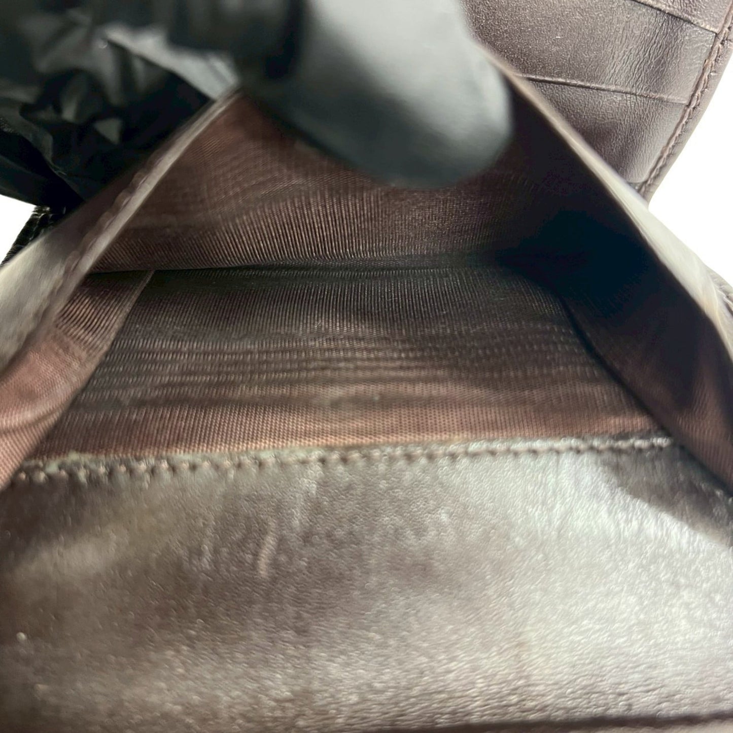 FENDI Zucca FF Pattern Canvas and Leather Tri-fold Wallet with Mini Card Case, Brown Black, 95098