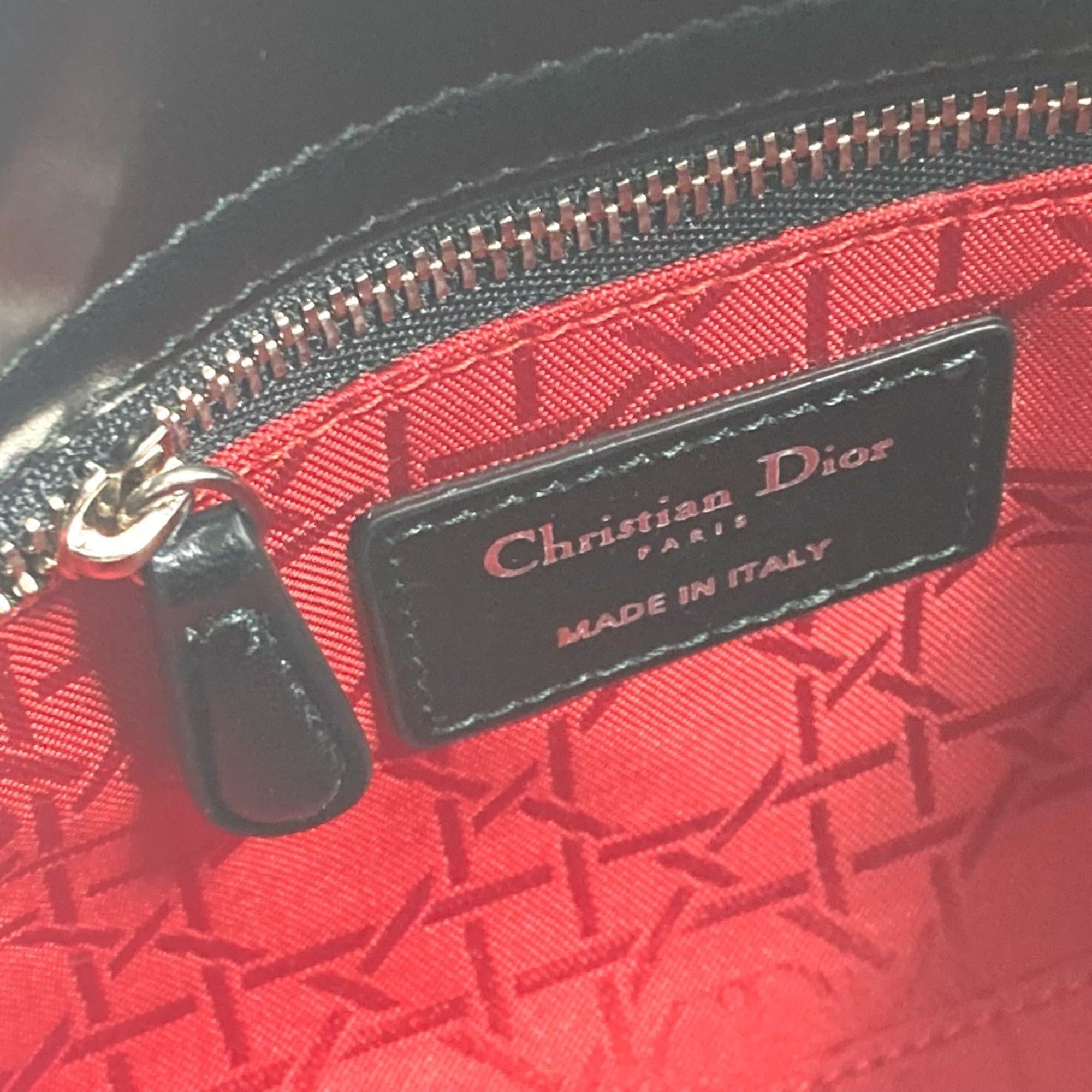 Christian Dior Dior Lady Cannage Shoulder Bag Leather Women's Black — New - Store Return