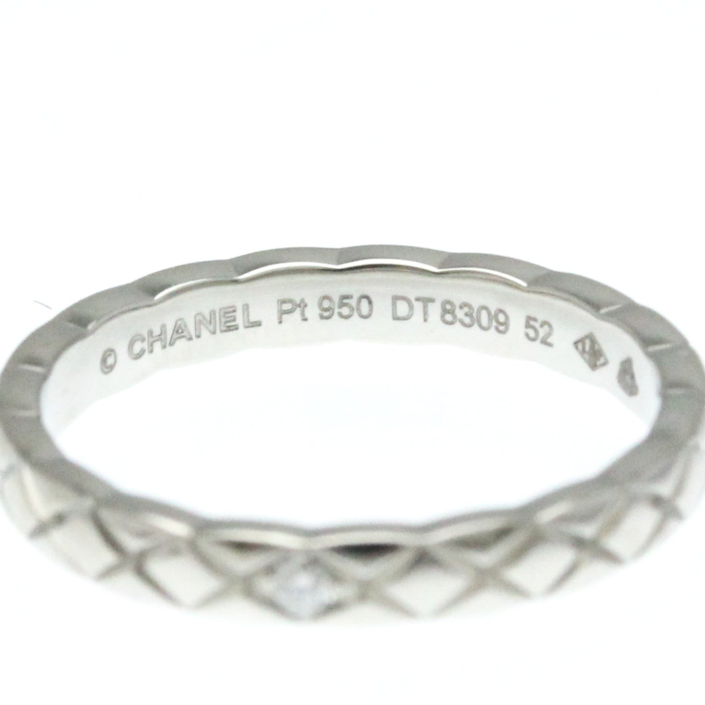 Chanel Coco Crush Ring Mini Model 1P Diamond Platinum Fashion Diamond Band Ring Silver
