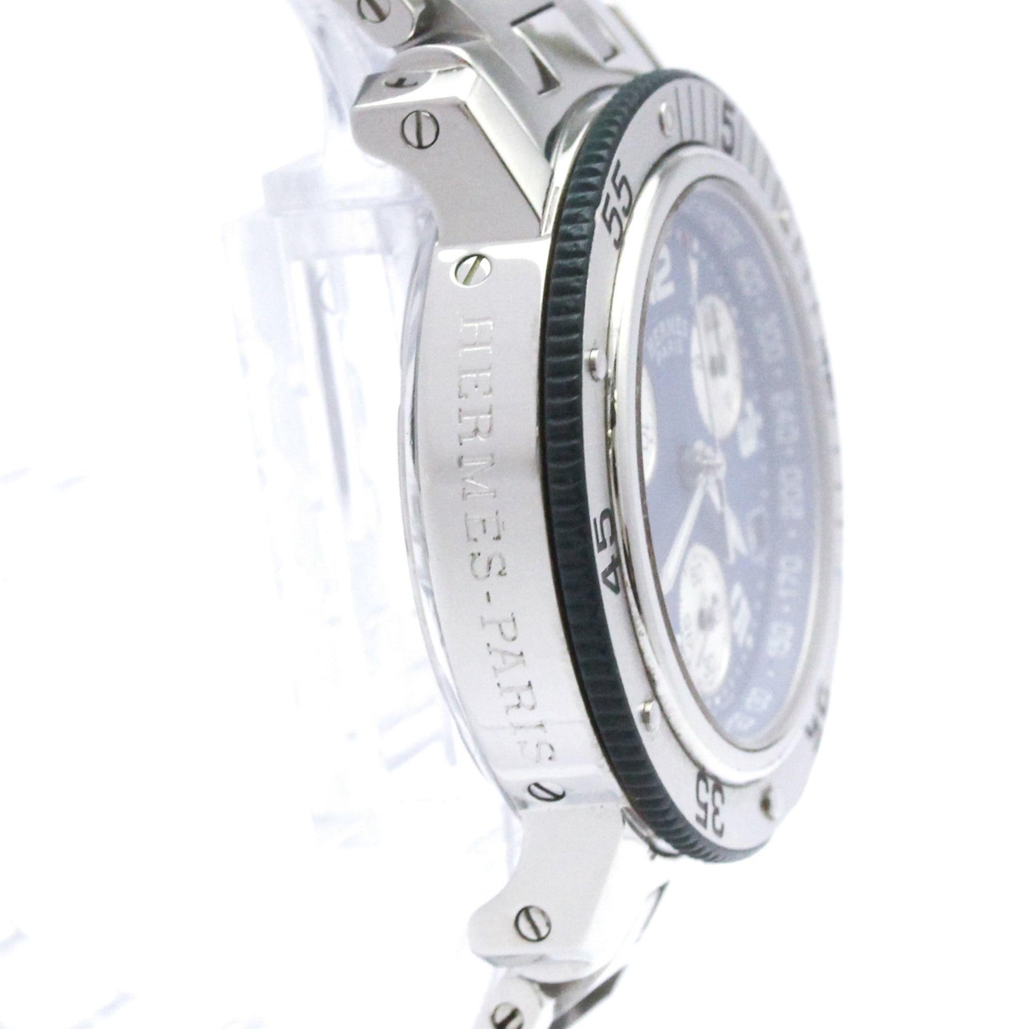 HERMES Clipper Diver Chronograph Quartz Ladies Watch CL2.317 Polished — Very Good