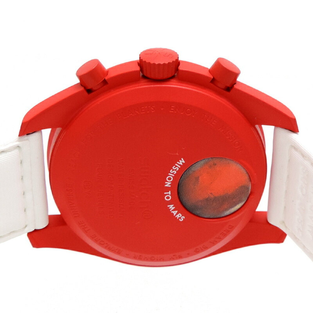 SWATCH x OMEGA Moon Mission to Mars Women's and Men's Watch SO33R100 — Very Good
