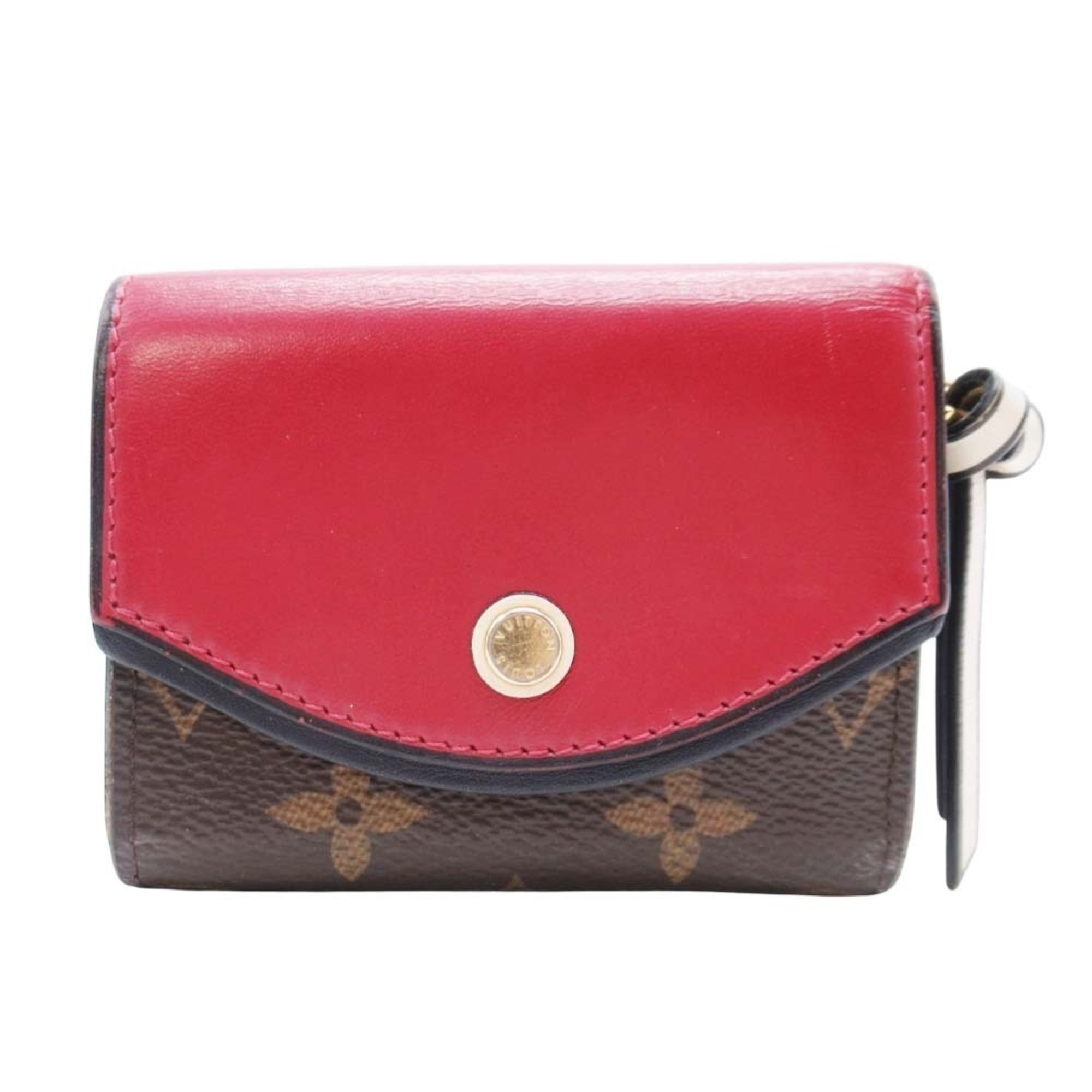2018 Louis Vuitton Monogram Portefeuille Tuileries Tri-fold Wallet M63904 Brown x Rouge Women's