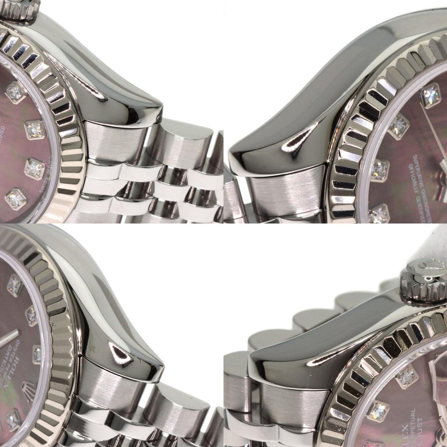 Rolex 179174NG Datejust 10P Diamond Watch Stainless Steel SS K18WG Ladies ROLEX