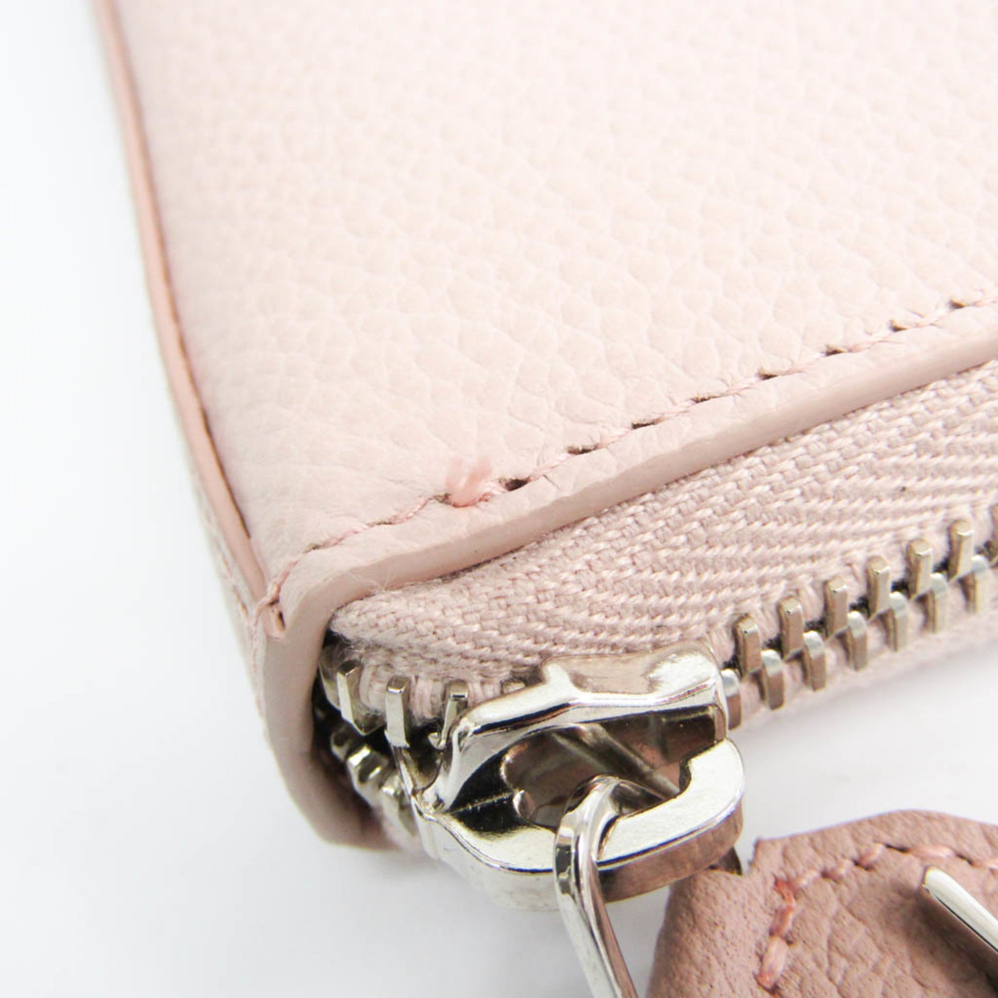 Saint Laurent 414680 Women's  Calfskin Long Wallet (bi-fold) Light Pink