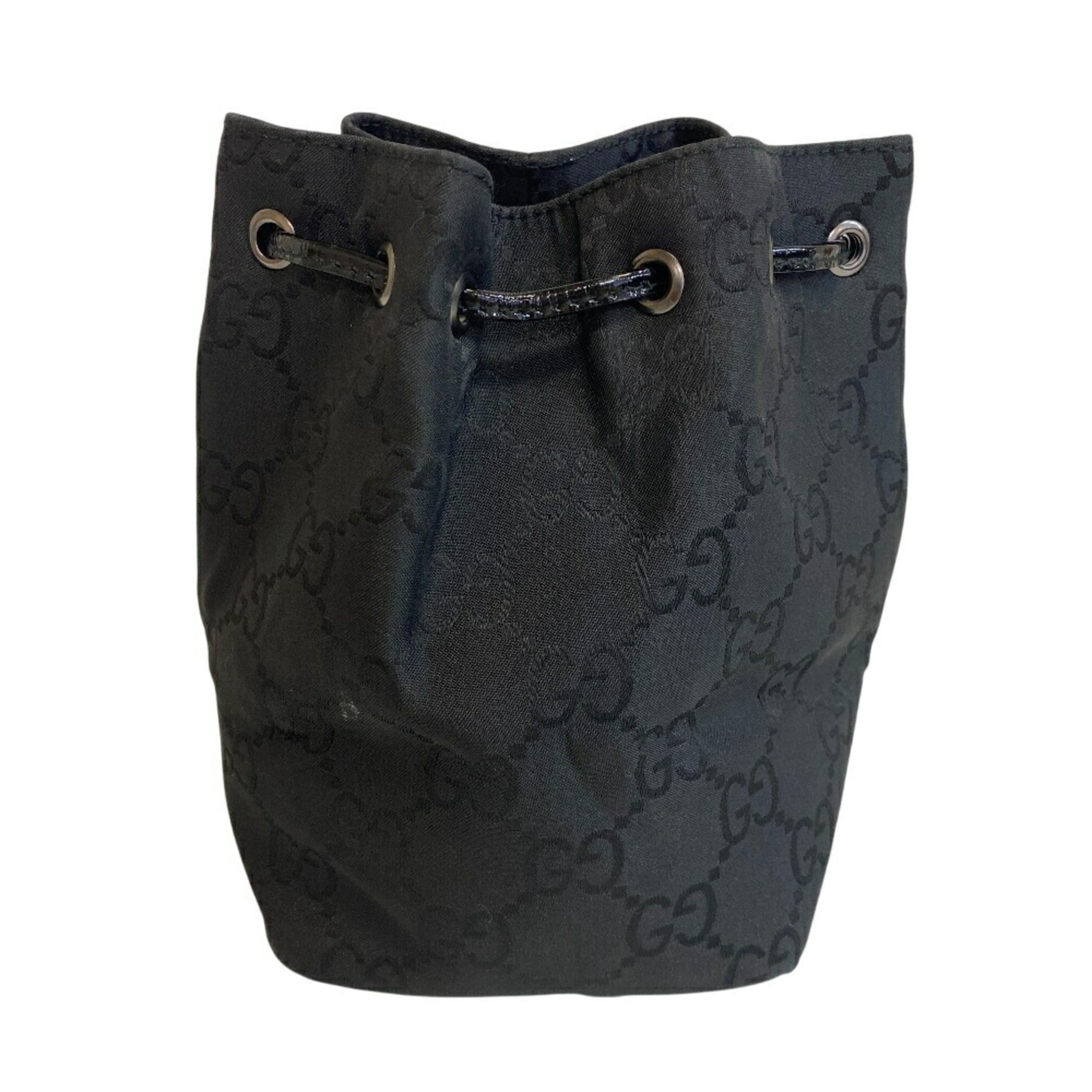 GUCCI 039 0973 002113 Vanity Pouch with GG Pattern, Black