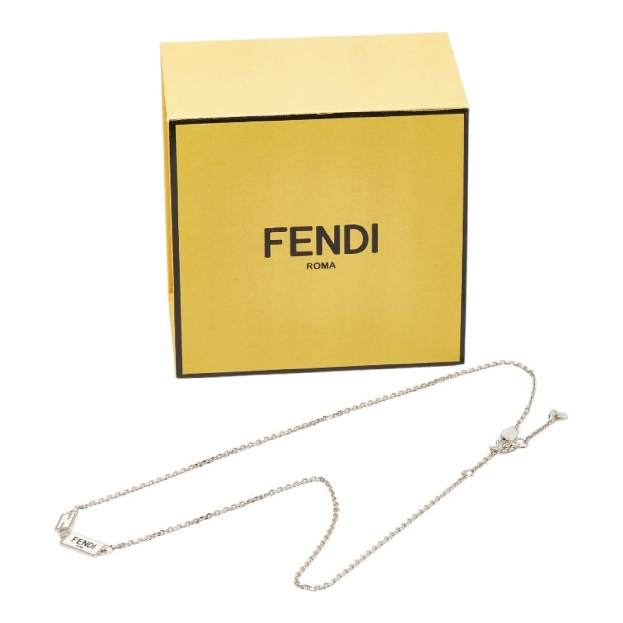 Fendi Logo Plate Necklace 1A0923 Metal Women's FENDI — Like New