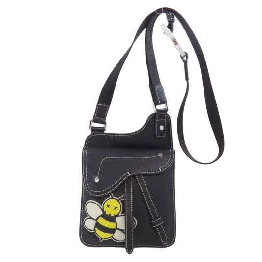 Christian Dior Bee Saddle Shoulder Bag Calf Leather Women's CHRISTIAN DIOR