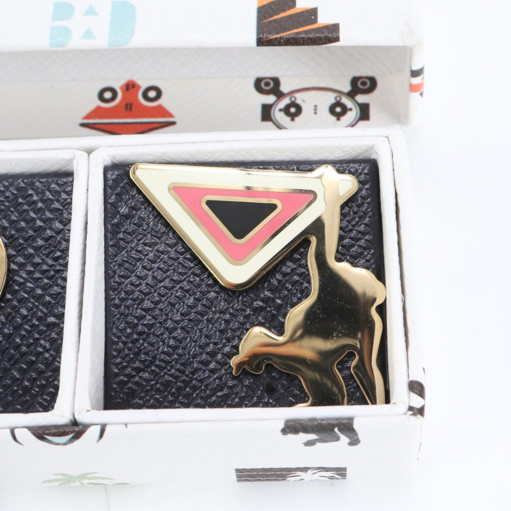 Prada pin badge brooch motif accessory for men
