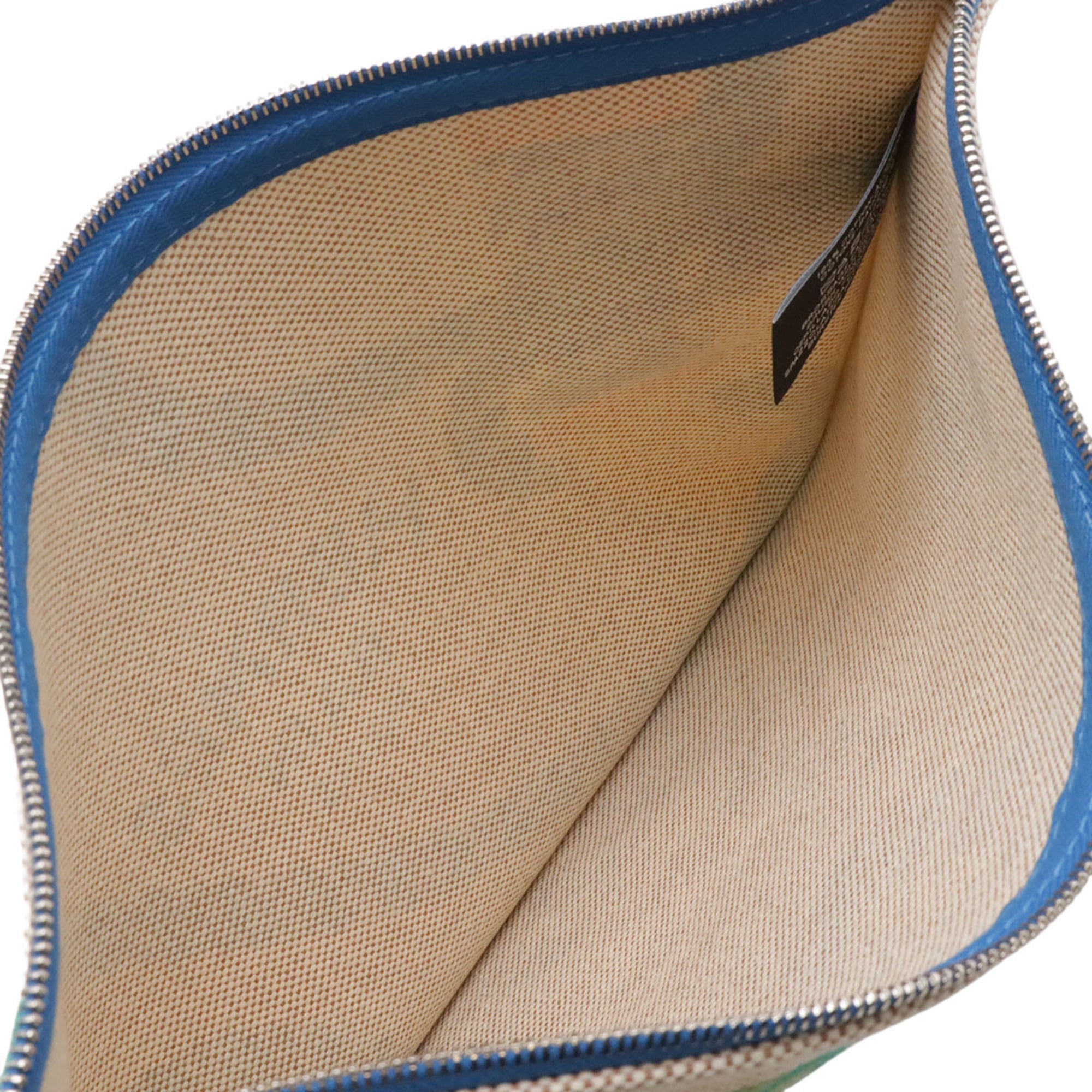 HERMES Canoe H Yachting GM Flat Pouch Handbag Clutch Bag Cotton Vitamin Multicolor — Like New