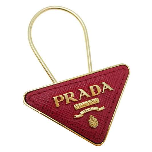 Prada Triangle Bag Charm for Women and Men, Metal, Red