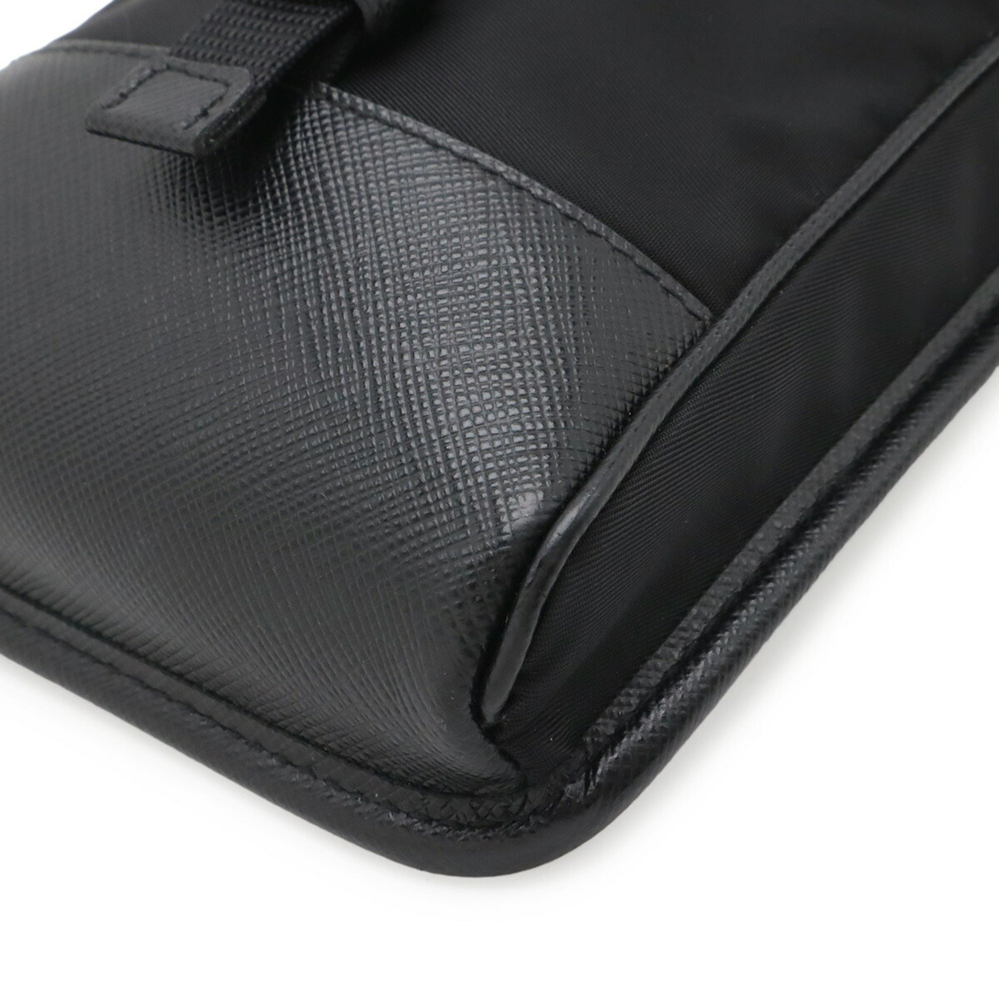 PRADA Triangle Smartphone Case, Shoulder Bag, Handbag, Pouch, Nylon, NERO Black, 2ZH109 — Like New