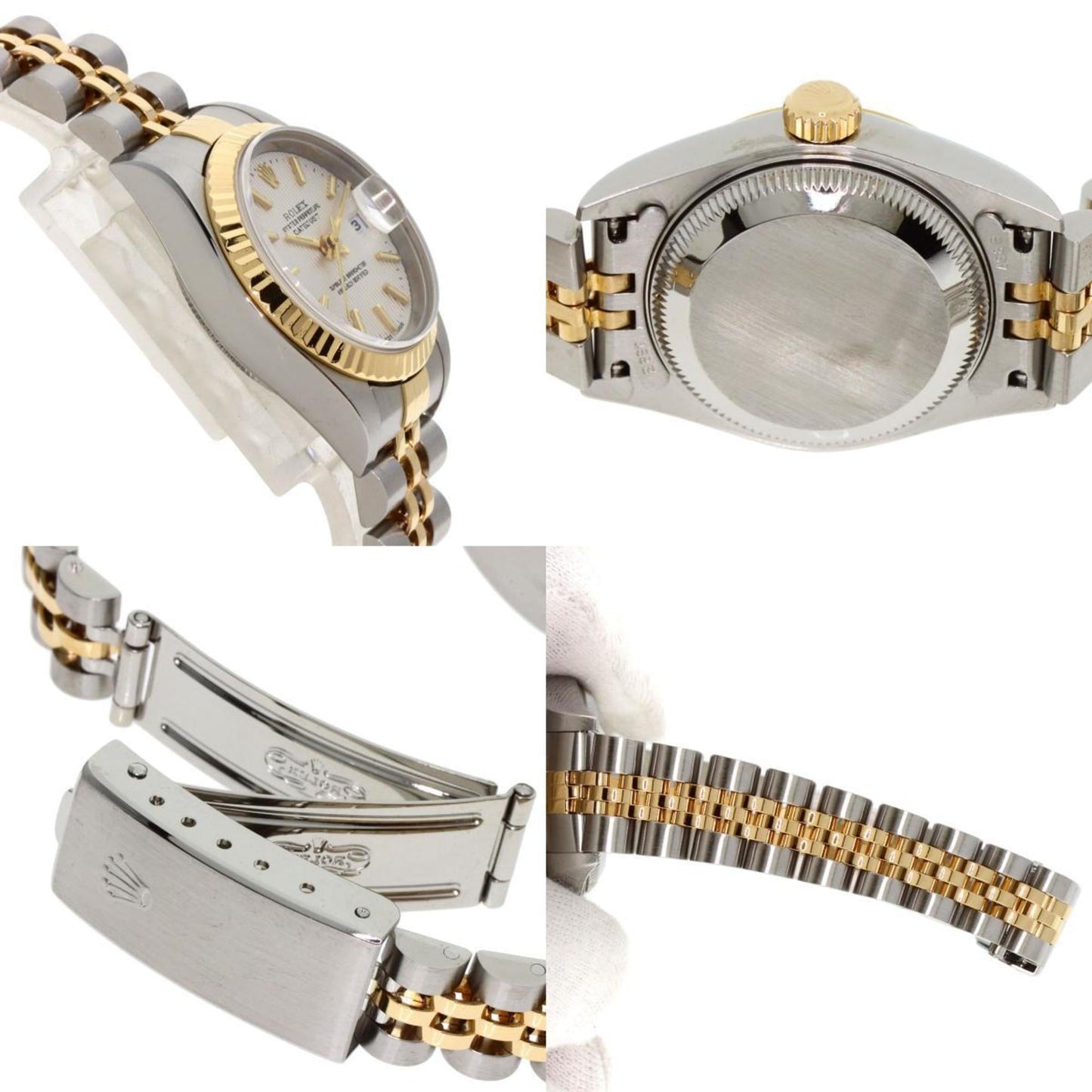 Rolex 79173 Datejust Silver Tapestry Watch Stainless Steel SSxK18YG Ladies ROLEX