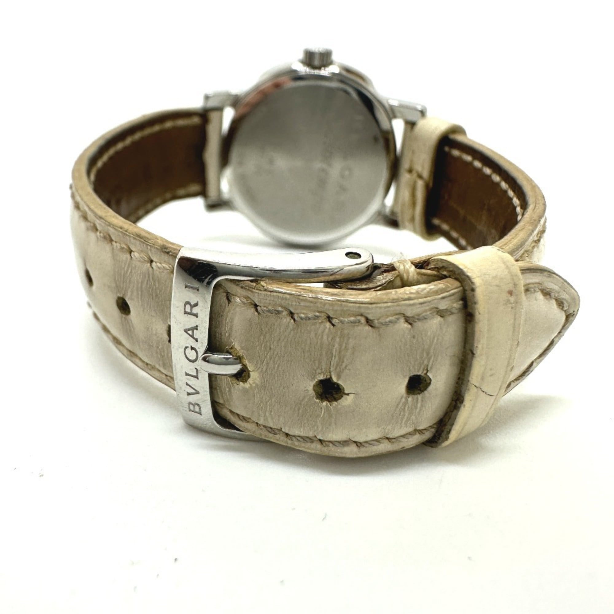 BVLGARI Bvlgari ST29S Solotempo Quartz Date Watch SS Leather Strap Women's Silver S-240202-4 — Good