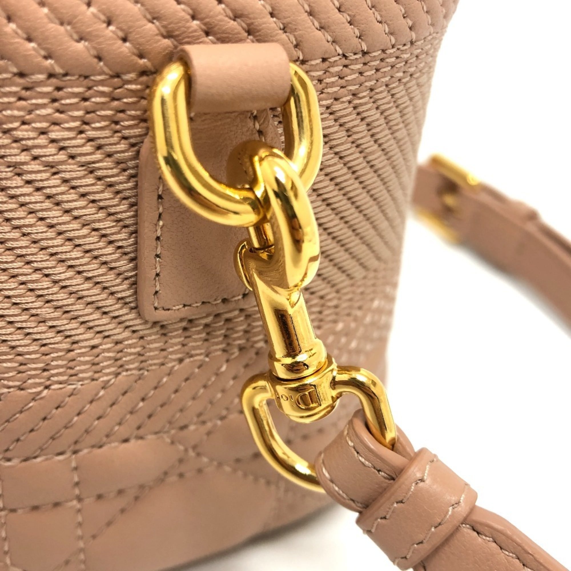 Christian Dior Dior Travel Small Vanity Bag Cannage Stitch Handbag Lambskin Canvas Women's Pink E-240503-12 — New - Store Return