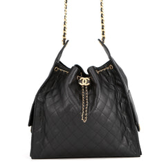 Chanel Chain Shoulder Bag CHANEL25 Large Coco Mark Matelassé Caviar Skin AS5553 CHANEL Black Handbag Women's — Like New