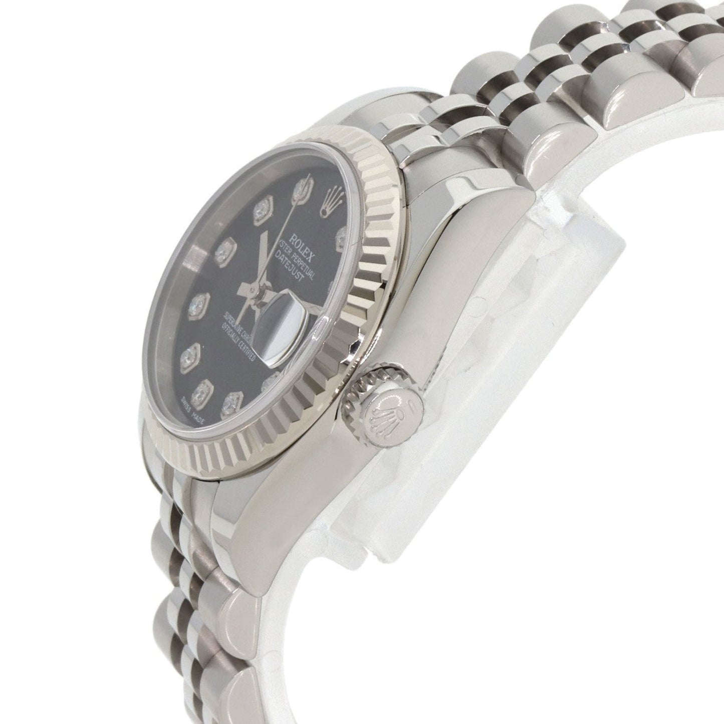 Rolex 179174G Datejust 10P Diamond Watch in Stainless Steel SS 18K White Gold for Women