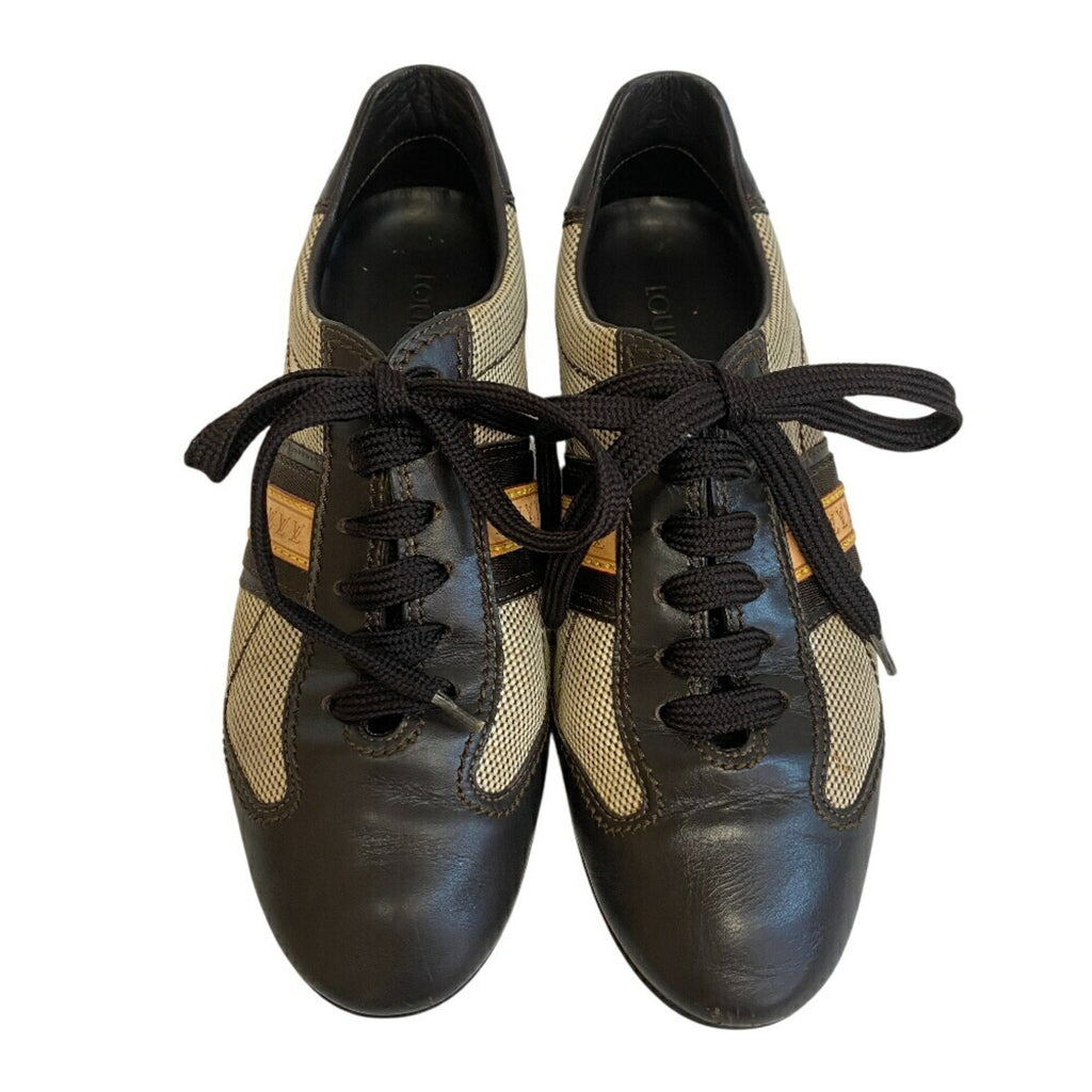LOUIS VUITTON 22 620377 Rubber Sole LV Sneakers Brown Women's