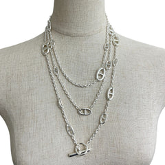 HERMES Chaine d'Ancre Farandole 160 Long Necklace, SV925, Silver, Men's/Women's — New