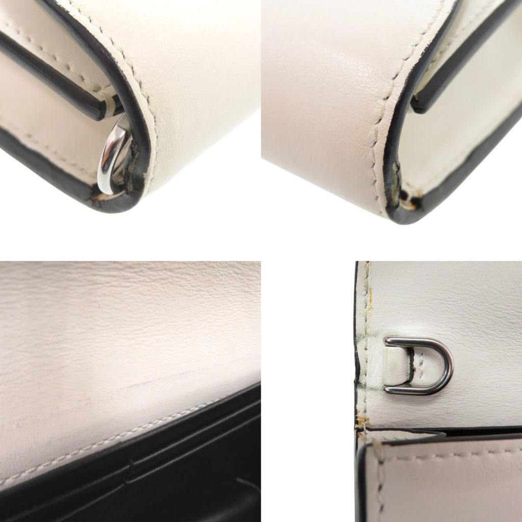 Prada Studded Chain Wallet Crossbody Long in White Leather 1430