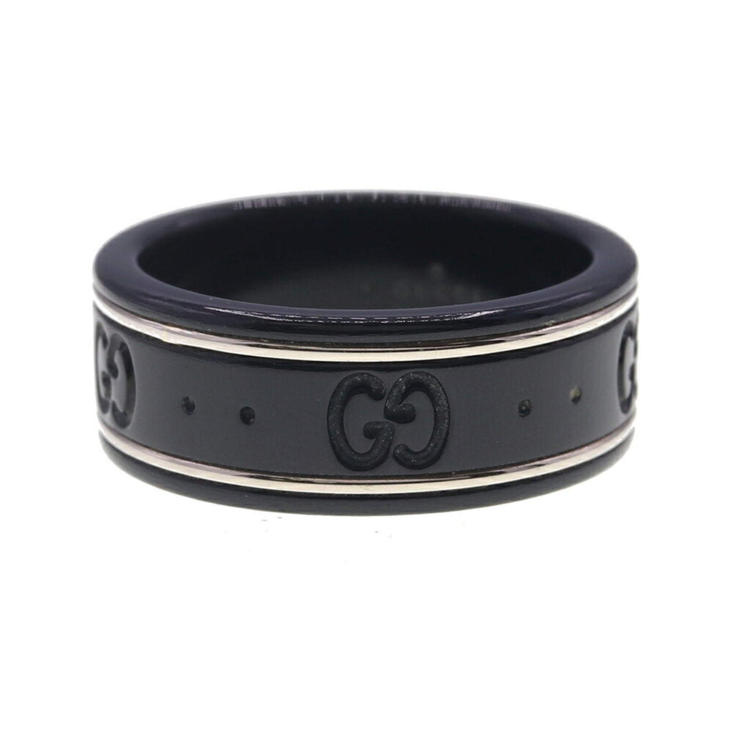 Gucci Icon Ring 225985 750 WG Synthetic Corundum Size 9.5 US5 GG Women's and Men's GUCCI