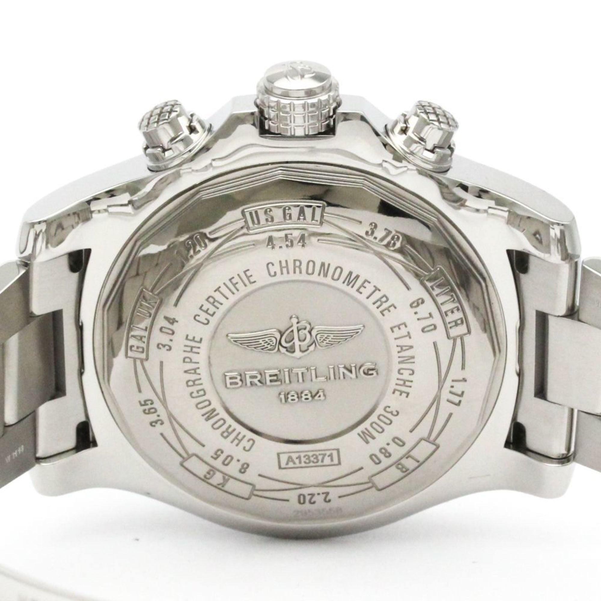 BREITLING Super Avenger ll Chronograph Steel Mens Watch A13371 Polished — Very Good
