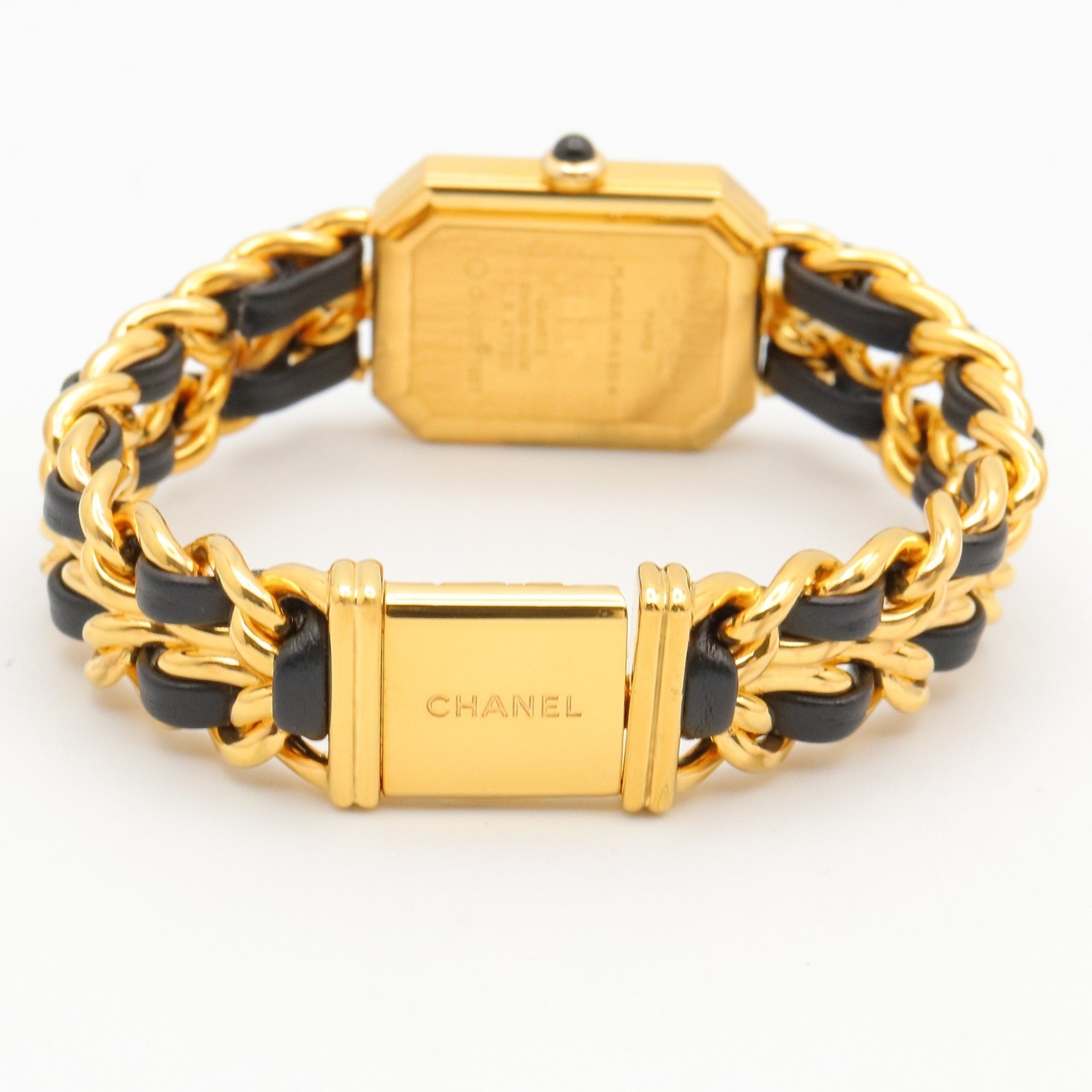 Chanel CHANEL Première M Watch, Gold Plated Leather, Women's, Black, H0001 — Very Good