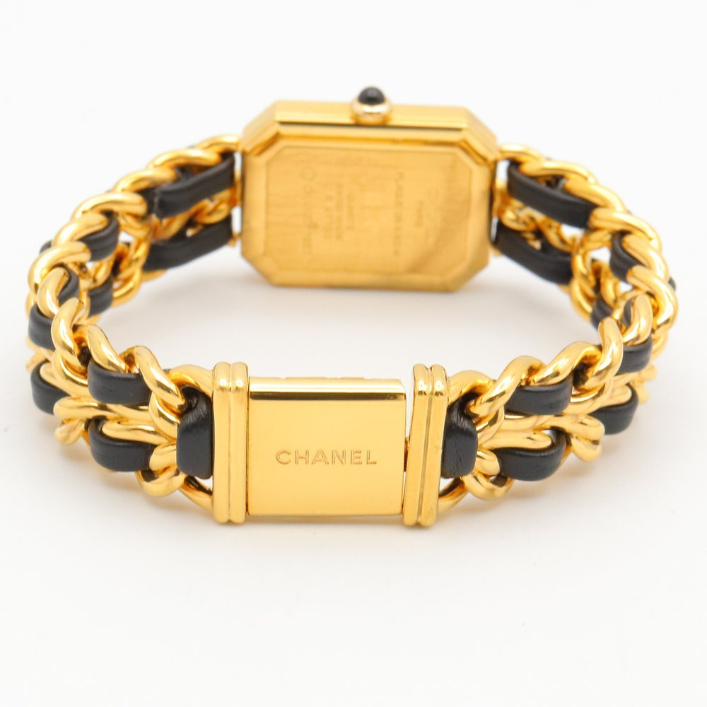 Chanel CHANEL Première M Watch, Gold Plated Leather, Women's, Black, H0001 — Very Good